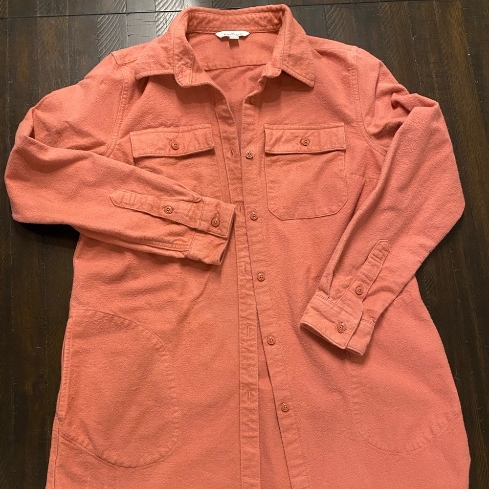 LL. Bean pink shacket fleece tunic